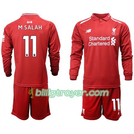 Billige Fotballdrakter Liverpool M.SALAH 11 Barn Hjemmedraktsett 2018/19 Langermet